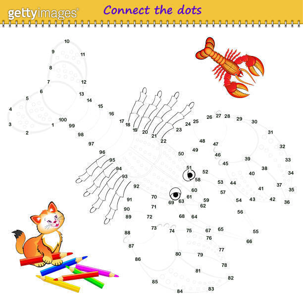 Connect the dots from 1 to 100 and draw the lobster. Trace the line