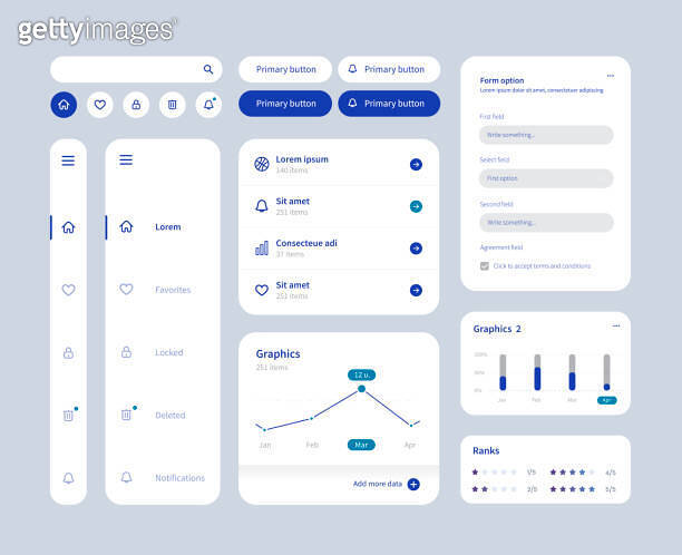 Big and improved ui kit for web designing, mobile apps with the ...