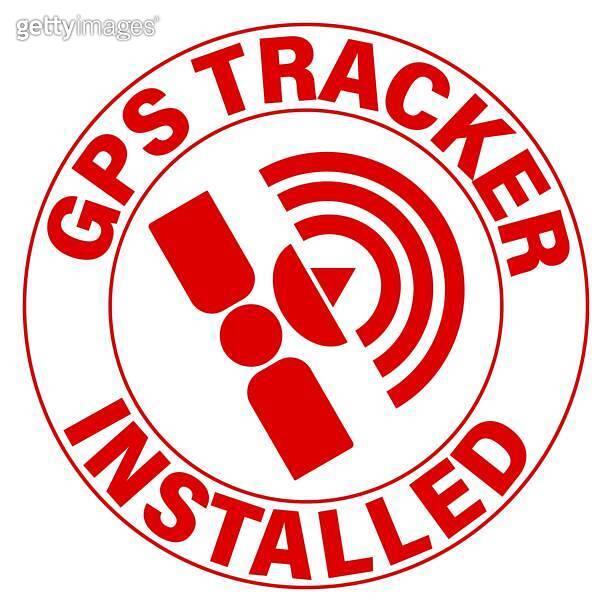 Part Tracker Sign Gps tracker installed. Warning sticker sign anti thieves for vehicle ...