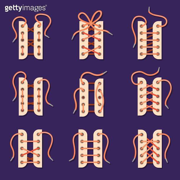 Curated visual reference: Gallery Detail: Shoelaces Tying Shoe Lace Tie Method Footwear Or Corset Lacing