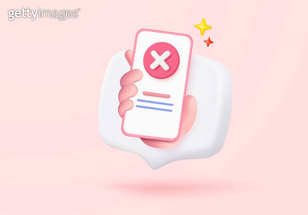 3d check wrong icon signs. negative check list buttons choice for false ...