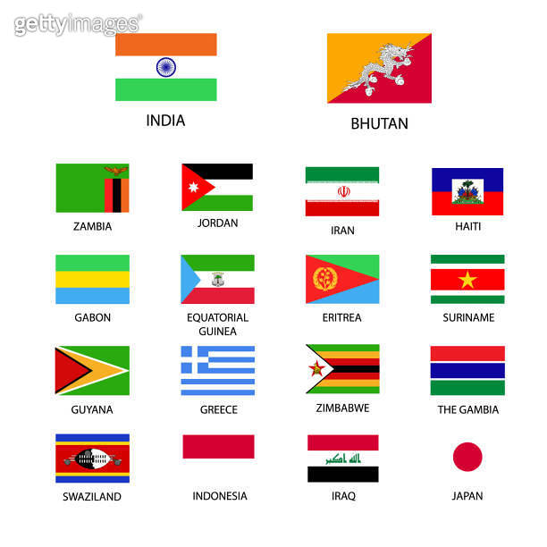 National flags of the world. World flag Set. 이미지 (2132012628) - 게티이미지뱅크