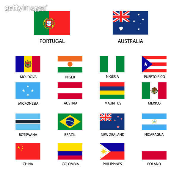 National flags of the world. World flag Set. 이미지 (2132012630) - 게티이미지뱅크