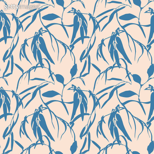 Botanical Seamless Pattern. Leaves and Branches Motifs. Minimal Garden ...