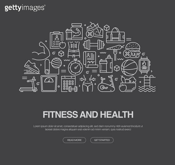Fitness And Health Related Vector Banner Design Concept. Global Multi ...