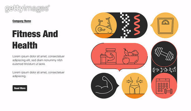 Fitness And Health Related Vector Banner Design Concept. Global Multi ...