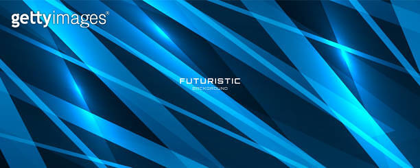 3D blue techno abstract background overlap layer on dark space with ...