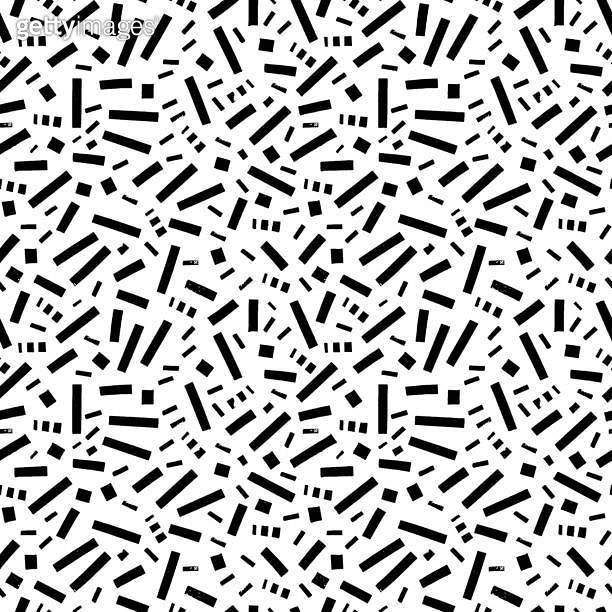 Black and white sprinkles confetti seamless pattern. Modern cute