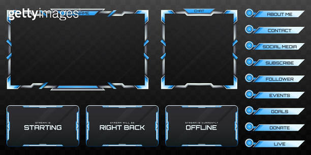 Live Stream Overlay Webcam Screen Frame and Stream Alert GUI Panels ...