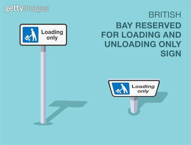 Loading Traffic Sign Traffic regulation rules. Isolated British