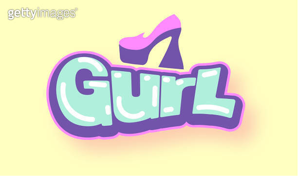 Drag Queen Slang Word Gurl Text Design With Platform Shoe In Pastel Drag Queen Slang Word Gurl Text Design With Platform Shoe In Pastel