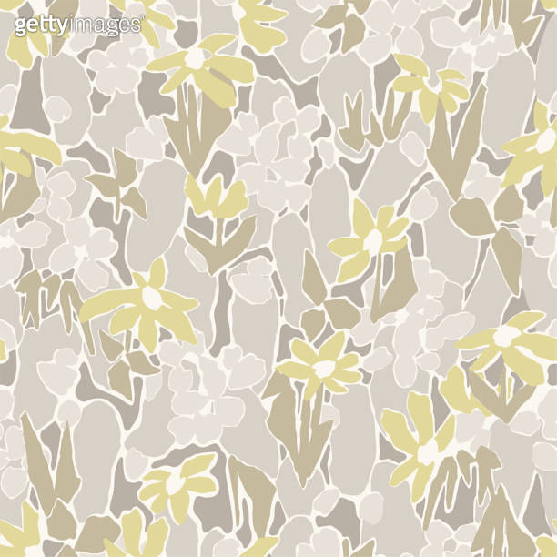 Vector flower with texture seamless repeat pattern digital artwork 이미지 ...