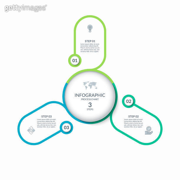Infographic round chart with 3 steps, parts, options. Vector circle ...