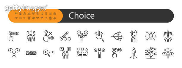 Modality Choice Icon set of choice icons, decision, choose, direction 이미지 (2087894614) - 게티이미지뱅크