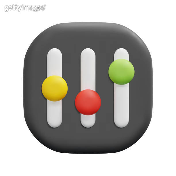 3d vector adjust button icon. Isolated on white background. 3d user ...