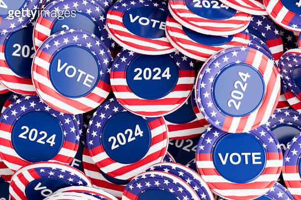 US 2024 Presidential Election Vote Badges. 이미지 (2148579469) - 게티이미지뱅크