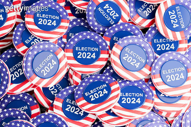 US 2024 Presidential Election Vote Badges. 이미지 (2148579621) - 게티이미지뱅크