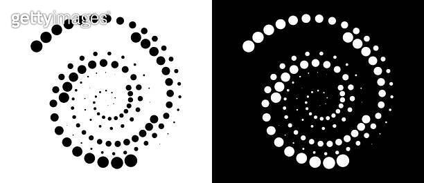 Modern abstract background. Halftone dots in circle form. Spiral logo ...