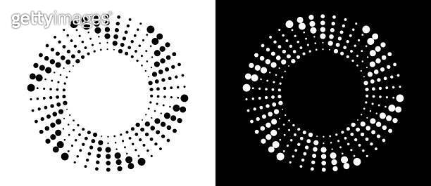 Modern abstract background. Halftone dots in circle form. Spiral logo ...