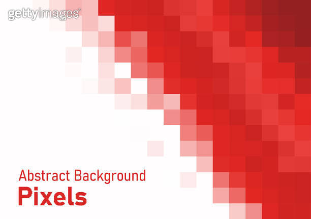 Pixels disintegrate pattern. geometric mosaic background, red color ...