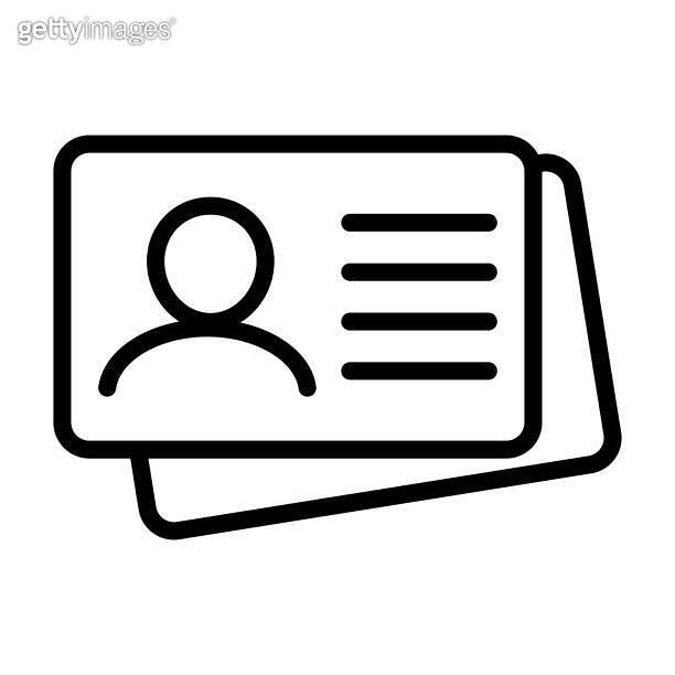 ID Card icon. Employee clerk card, driver license, Identification card ...