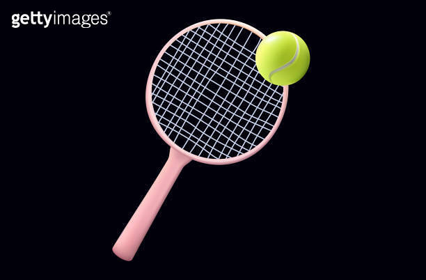 Tennis, racket with ball. Badminton, sports equipment. Items for ...