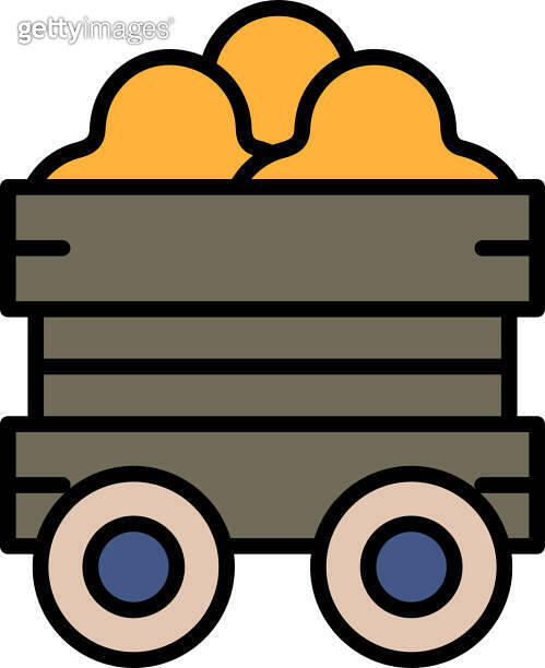A black and white drawing of a train car with a pile of coal in it 이미지 ...