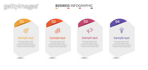 Infographic business design vector template with 4 options, steps or ...