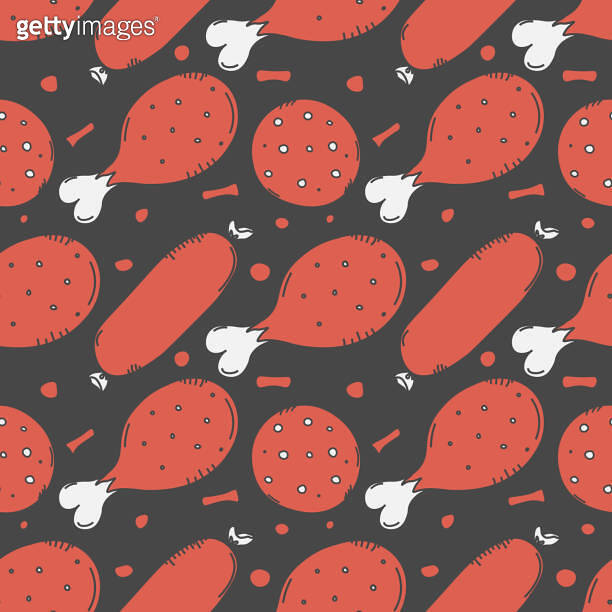 Meat Cloth Pattern Seamless meat pattern. Doodle meat background. illustration with meat ...