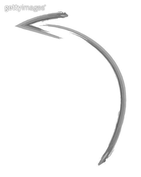 Arrow. The curved pointer is pointing to the left. Hand drawn ...