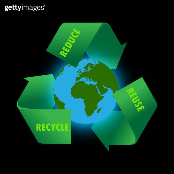 world map globe recycling arrows symbol. Recycle, Reduce, Reuse ...