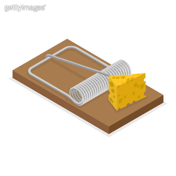 3D Isometric Flat Vector Set of Wild Animal and Insect Traps. Item 3 ...