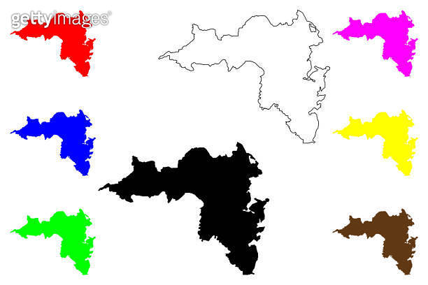 Achill island (Republic of Ireland) map vector illustration, scribble sketch Acaill, Oilean Acla ...