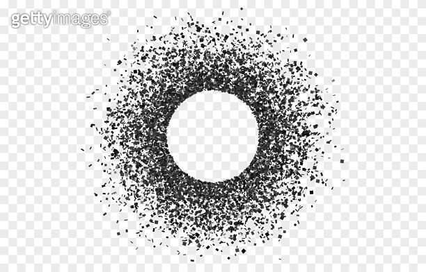 Vector black particles. Particle explosion. An explosion of particles ...