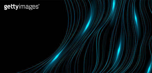 Blue glowing neon wavy lines abstract elegant background 이미지 ...