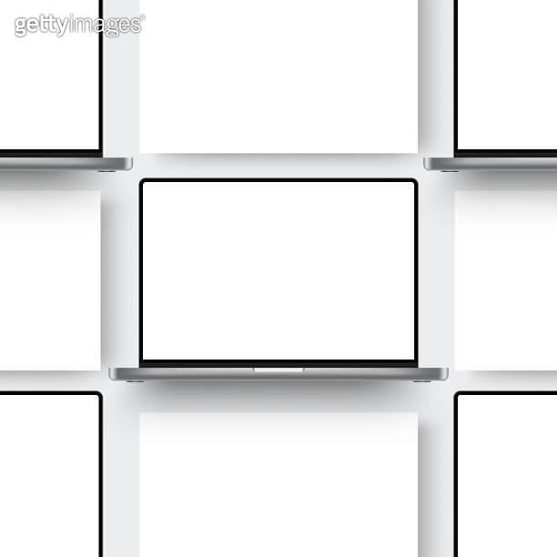 Laptops With Blank Web Screens Mockups. Template For Showcasing Web ...