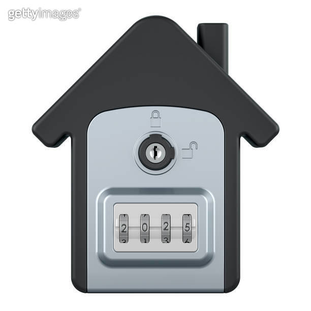 Security lock box with 4 digit code, for storage and transfer of keys