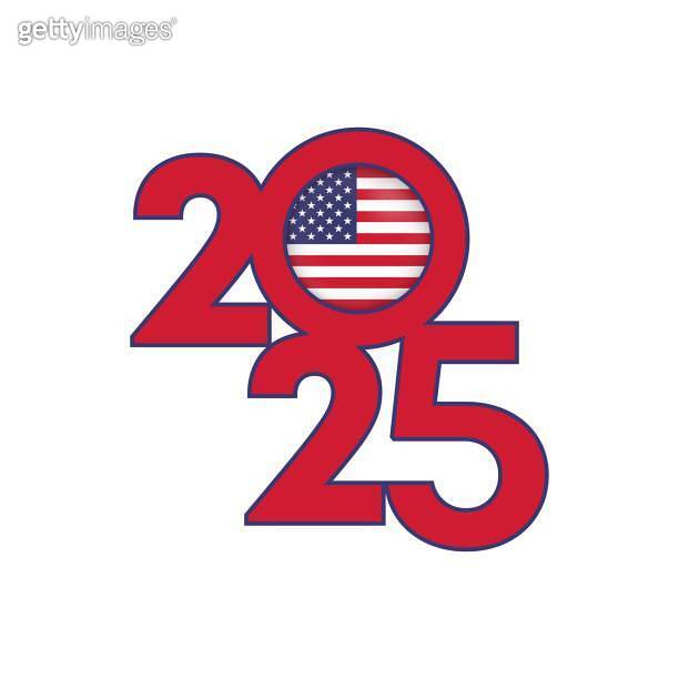 2025 Banner With US Flag Inside Vector Illustration 2153056148 2153056148