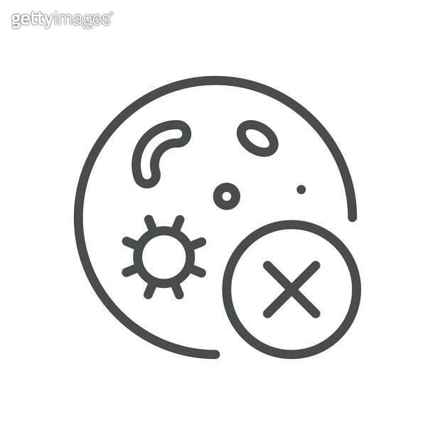 Bacteria Infection Negative Icon. Vector Line Illustration of Negative ...