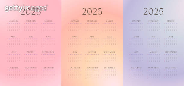 Wall creative 2025 year one page calendar with elegant gradient. 이미지 ...