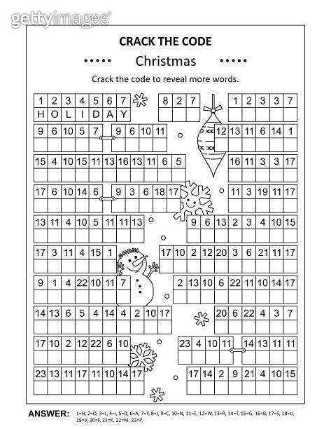 Crack the code word game with Christmas holiday words 이미지 (2149395305 ...
