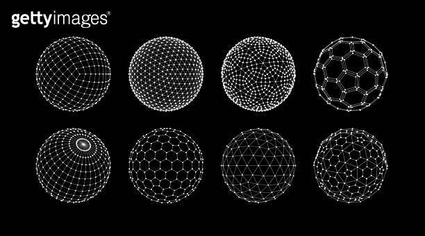 3D sphere mesh grid. Ball or sphere in grid of line. 이미지 (2147528366 ...