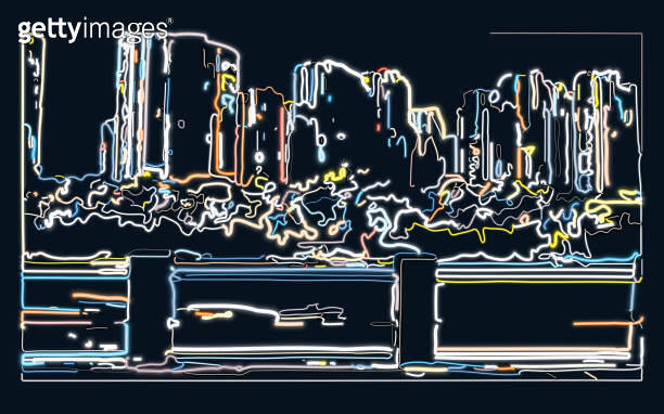 Vector LED light gradient colors psychedelic neon effect cyber city ...