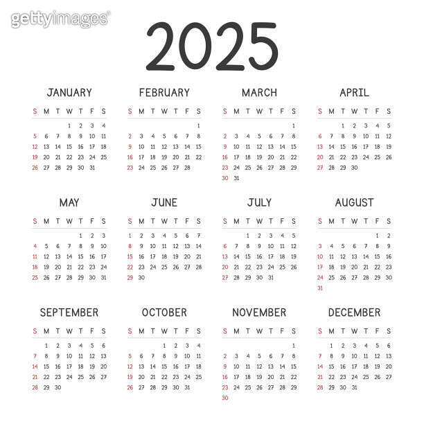 Simple 2025 Calendar Template with a clean and playful text style ...