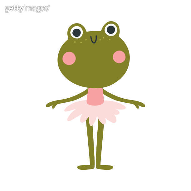 Ballerina frog vector isolate. Cute illustration of a character in a ...