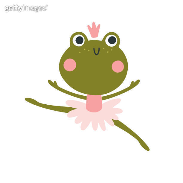 Ballerina frog vector isolate. Cute illustration of a character in a ...