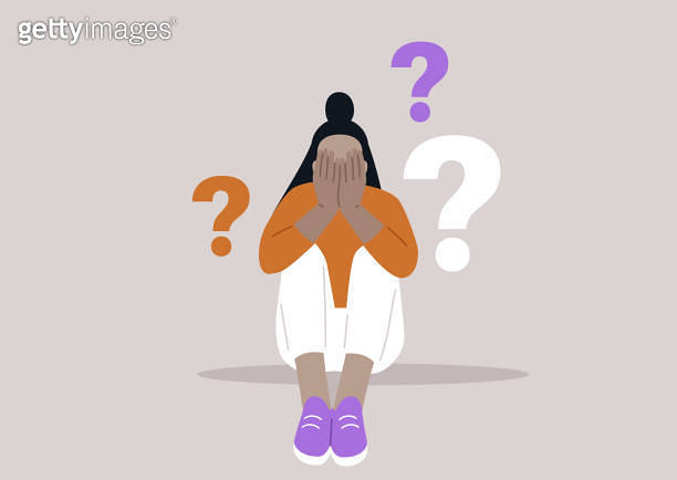 Uncertainty Person Dilemma of Uncertainty, A Person Surrounded by Questions, a character ...