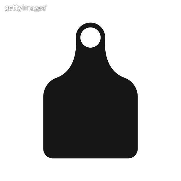 Ear tag for cattle. Blank black ID label for farm animals. Earmark ...