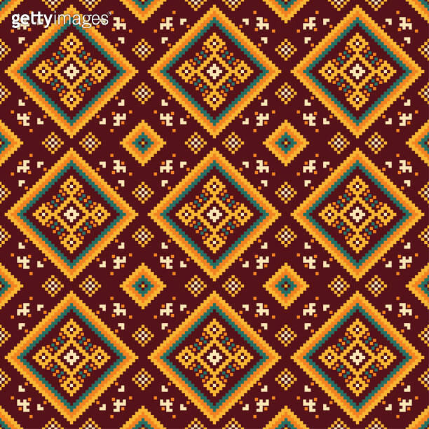 Seamless ethnic pattern inspired by traditional embroidery techniques ...