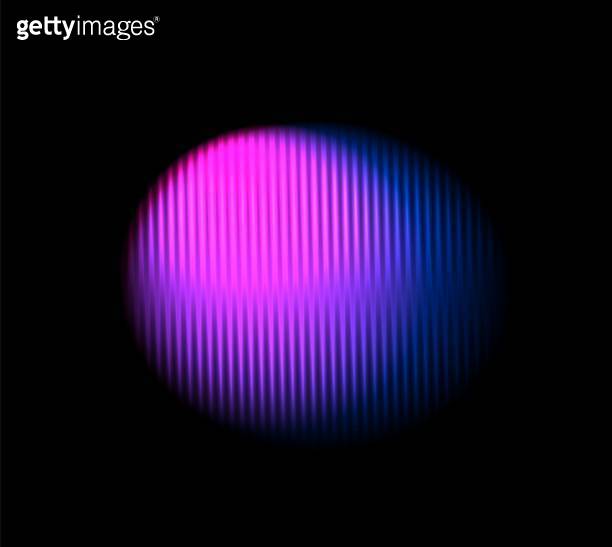 Corrugated neon circle ribbed glass effect. Round liquid gradient shape ...